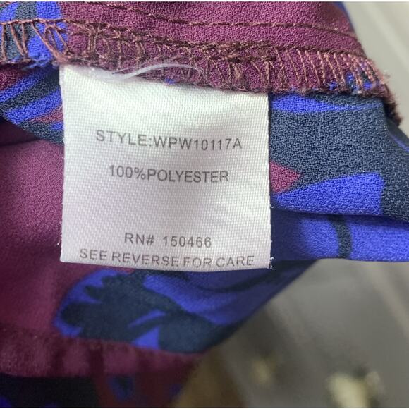 41 Hawthorn Long Sleeve Blouse 1x Burgandy Blue Floral - Picture 6 of 6